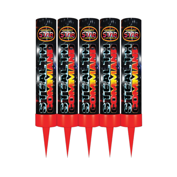 Command Candles Stealth Command 5 Shot Roman Candles – Pro Fireworks